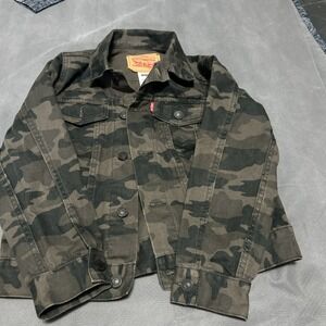 Levi's 550 Youth Trucker  Camo Denim Jean Jacket Size S Small 8-10 Yrs 7747-550